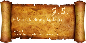 Fürst Sebestyén névjegykártya